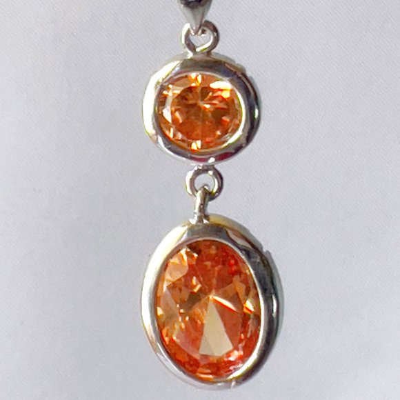 Silver Unlimited Pendant Necklace Faceted Double Gem Sterling 925 Italy - Picture 12 of 14